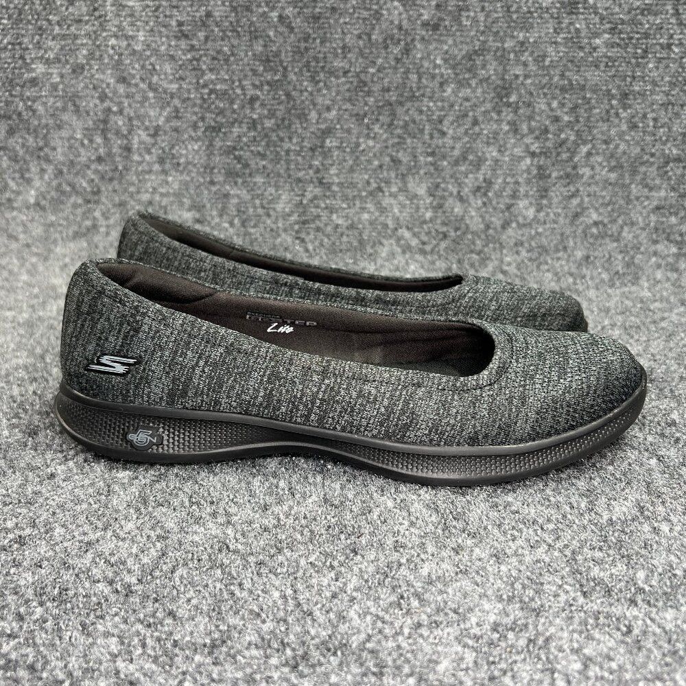 Skechers Go Step Lite Shoes Womens Size 7 Black Athletic Comfort Slip On Sneaker